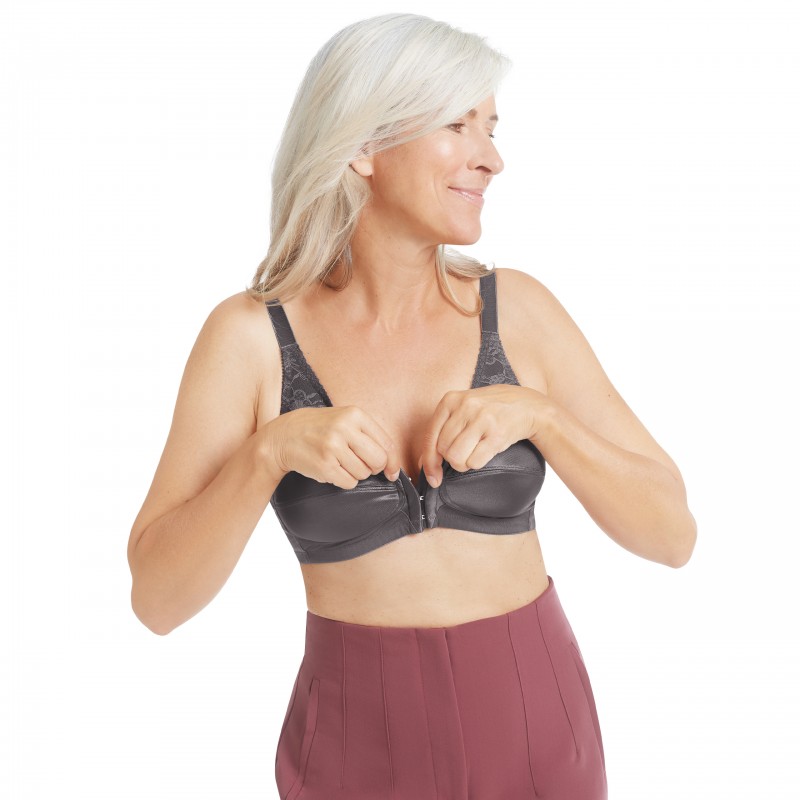 Biustonosz medyczny zapinany z przodu szary Amoena Nancy SB 44740