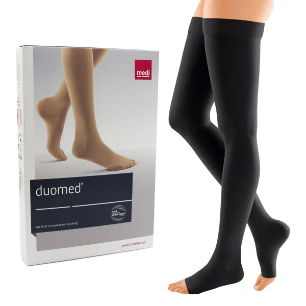 Pończochy Przeciwżylakowe Duomed AG ccl1 otwarte krótkie czarne