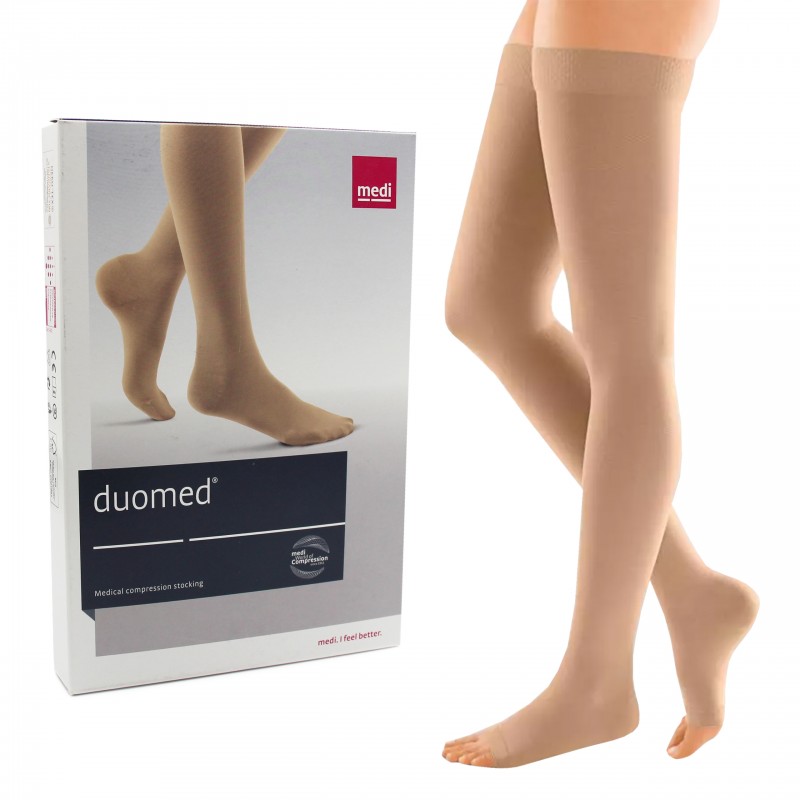 Pończochy Przeciwżylakowe Duomed AG ccl1 otwarte normalne beżowe