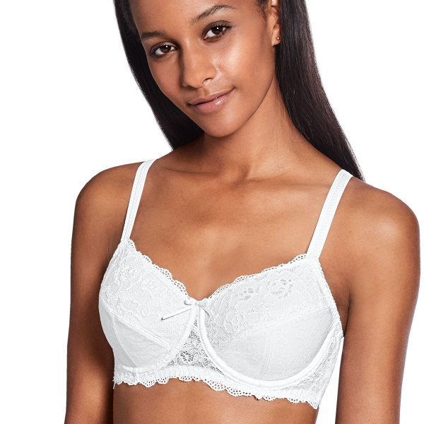 Biustonosz do protez piersi na fiszbinach biały Amoena Amanda WB