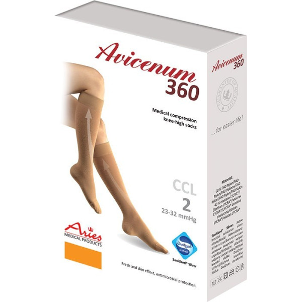 Podkolanówki medyczne na żylaki Aries Avicenum 360 DEN