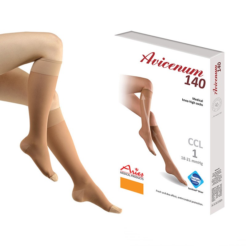 Podkolanówki uciskowe CCL1 Aries Avicenum 140 DEN