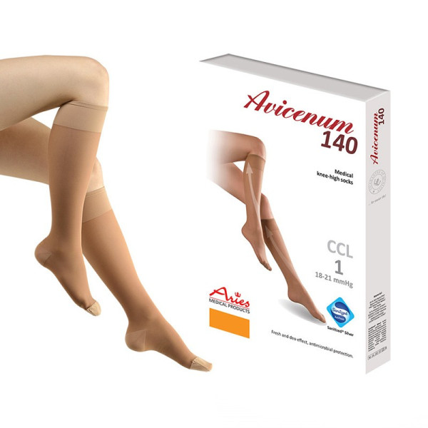 Podkolanówki uciskowe CCL1 Aries Avicenum 140 DEN