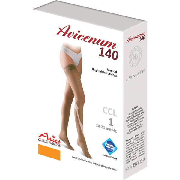 Pończochy przeciwżylakowe 1 klasa Aries Avicenum 140 DEN