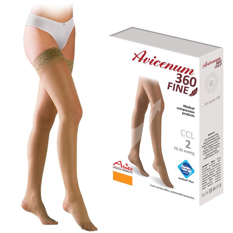 Pończochy samonośne 2 klasa kompresji Aries Avicenum 360 FINE