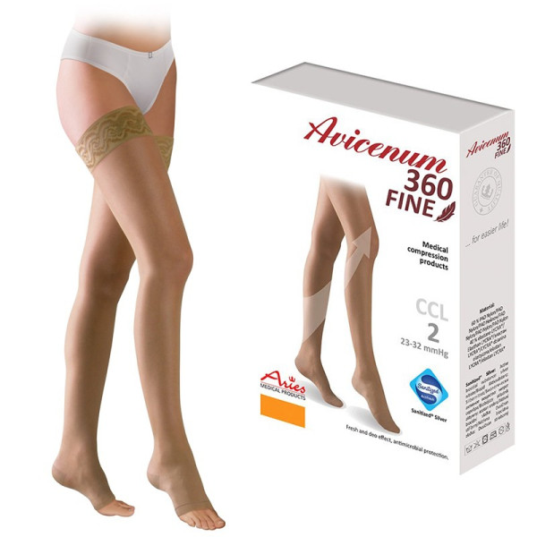 Pończochy samonośne 2 klasa kompresji Aries Avicenum 360 FINE
