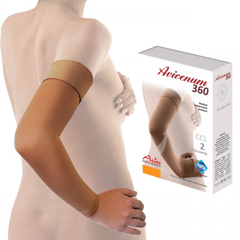 Rękaw uciskowy bez rękawiczki 2 klasa kompresji Aries Avicenum 360