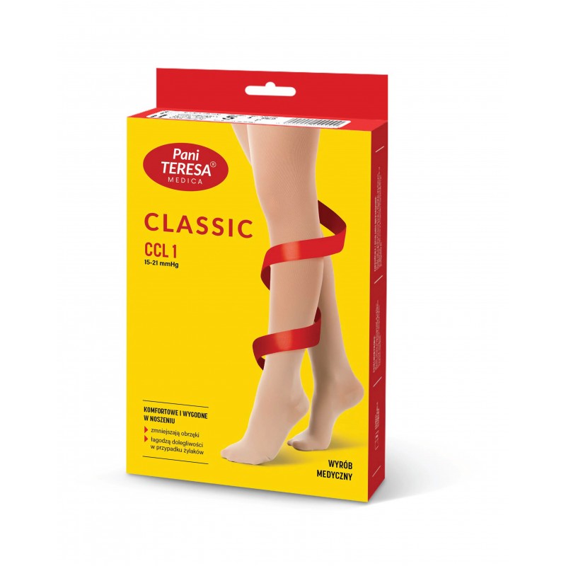 Rajstopy Przeciwżylakowe ciążowe Pani Teresa uciskowe 1 klasa kompresji Długie PT 0411 Czarne
