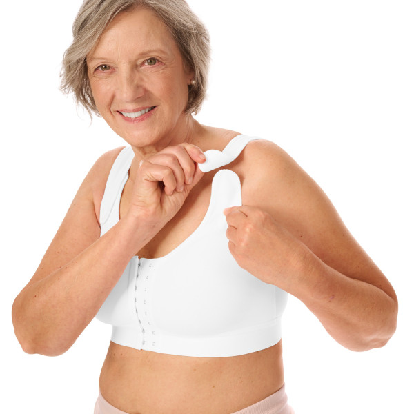 Biustonosz pooperacyjny kompresujący biały Amoena Sarah 0778