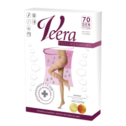 Rajstopy przeciwżylakowe ucisk profilaktyczny Veera czarne 70 DEN