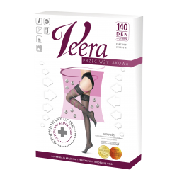Pończochy Przeciwżylakowe Veera 140 den  Czarne I Klasa Ucisku