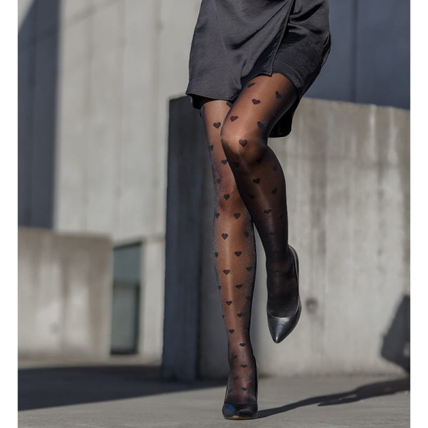 Rajstopy profilaktyczne Veera Fashion 70 DEN w serduszka