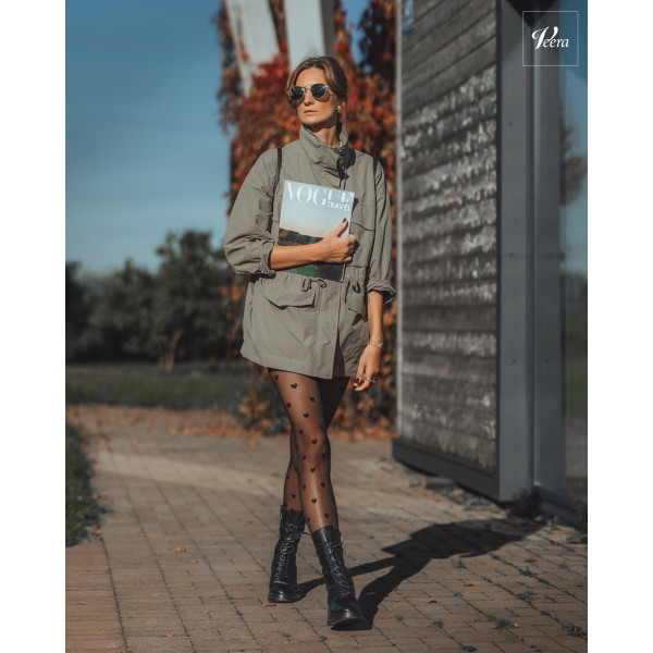 Rajstopy profilaktyczne Veera Fashion 70 DEN w serduszka