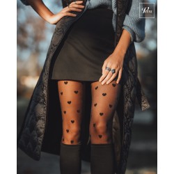 Rajstopy profilaktyczne Veera Fashion 70 DEN w serduszka