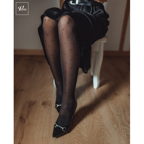 Rajstopy uciskowe kompresyjne Veera Fashion 70 DEN w kropki