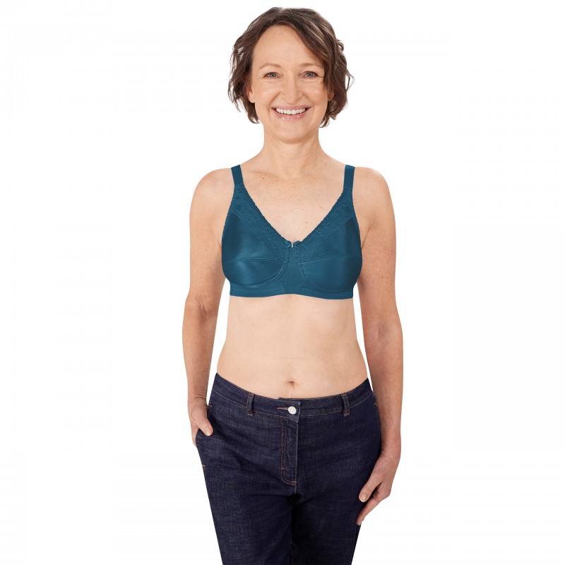 Biustonosz protetyczny dla amazonek bez fiszbin turkus Amoena Nancy SB 44882