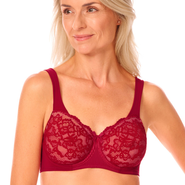 Biustonosz po mastektomii z fiszbinami czerwony Amoena Kyra WB 44900