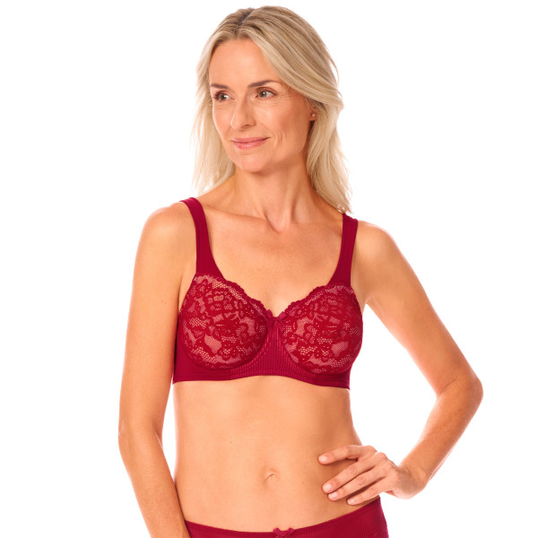 Biustonosz po mastektomii z fiszbinami czerwony Amoena Kyra WB 44900