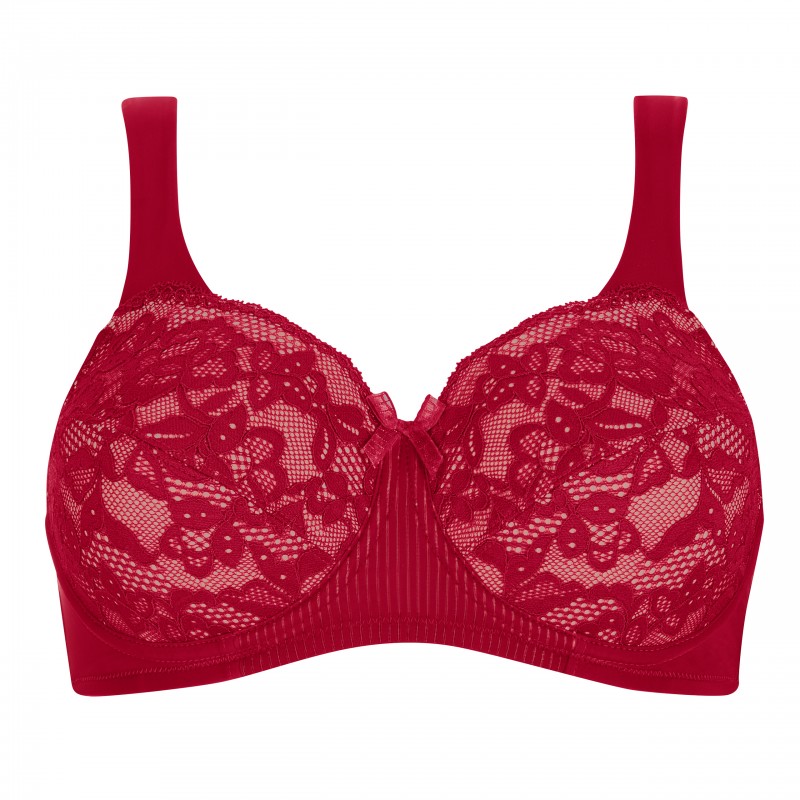 Biustonosz po mastektomii z fiszbinami czerwony Amoena Kyra WB 44900