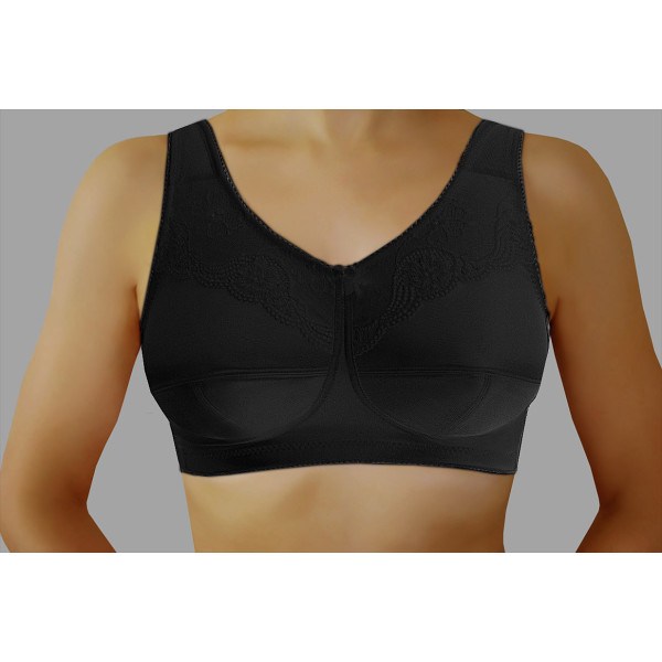Biustonosz dla amazonek po mastektomii miękki czarny Afma 105-2