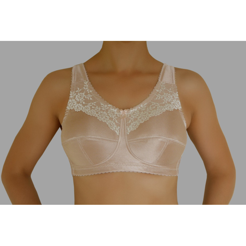 Biustonosz po operacji piersi z kieszonkami na protezę beżowy Afma 105-9