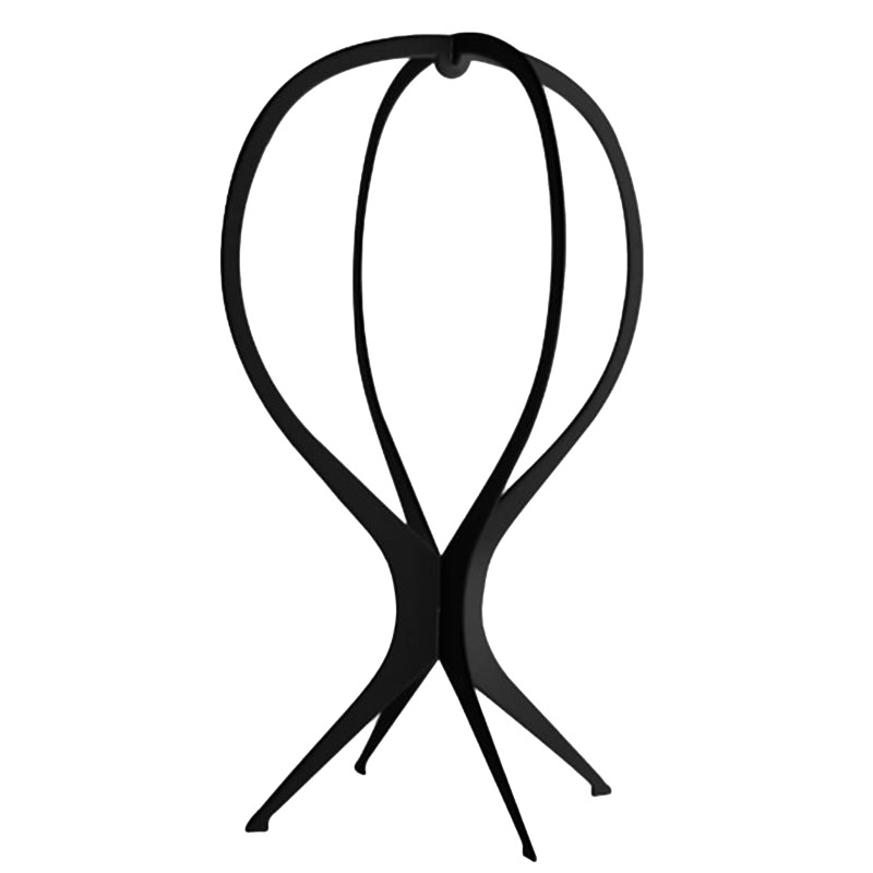 Czarny stojak na perukę naturalną lub syntetyczną Nah