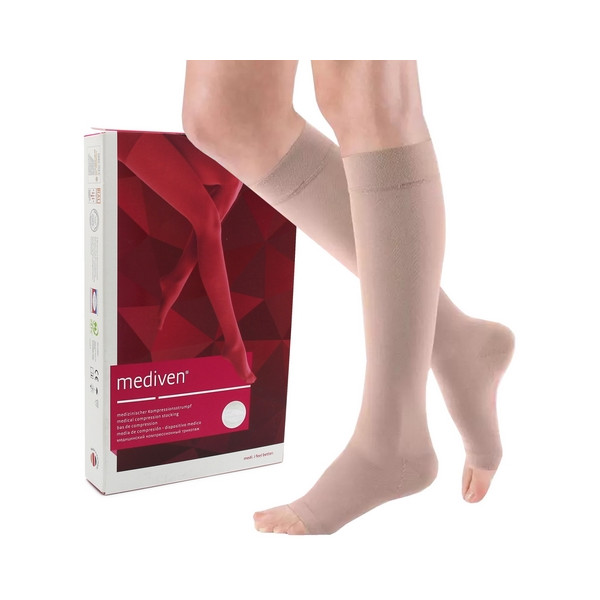 Podkolanówki 1 Klasy Kompresji Medi Mediven Elegance Kaszmir Otwarte Krótkie