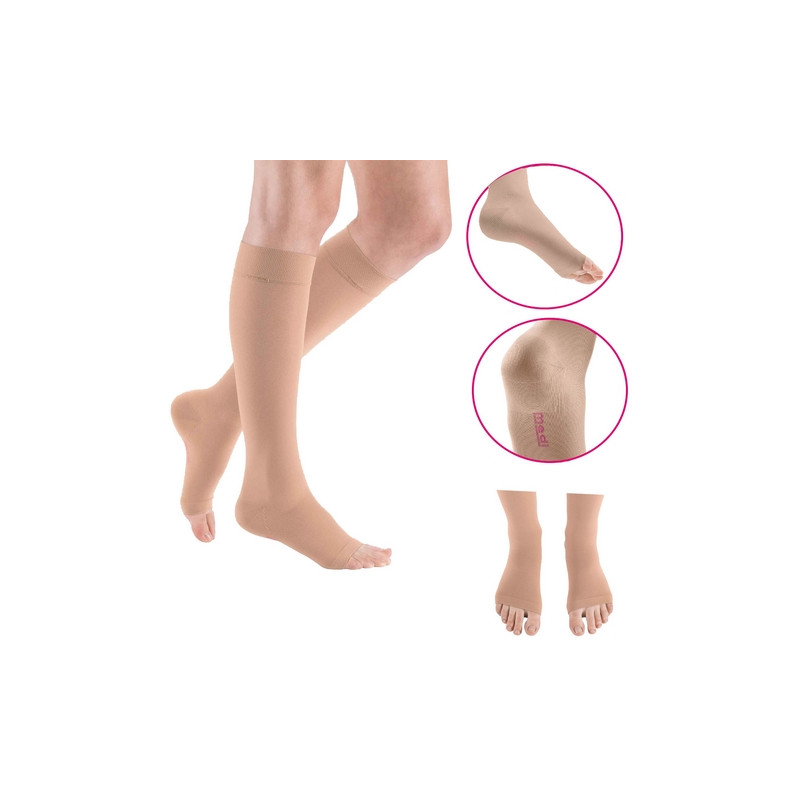 Podkolanówki Przeciwżylakowe Medi Mediven Elegance Carmel Normal Otwarte CCL1