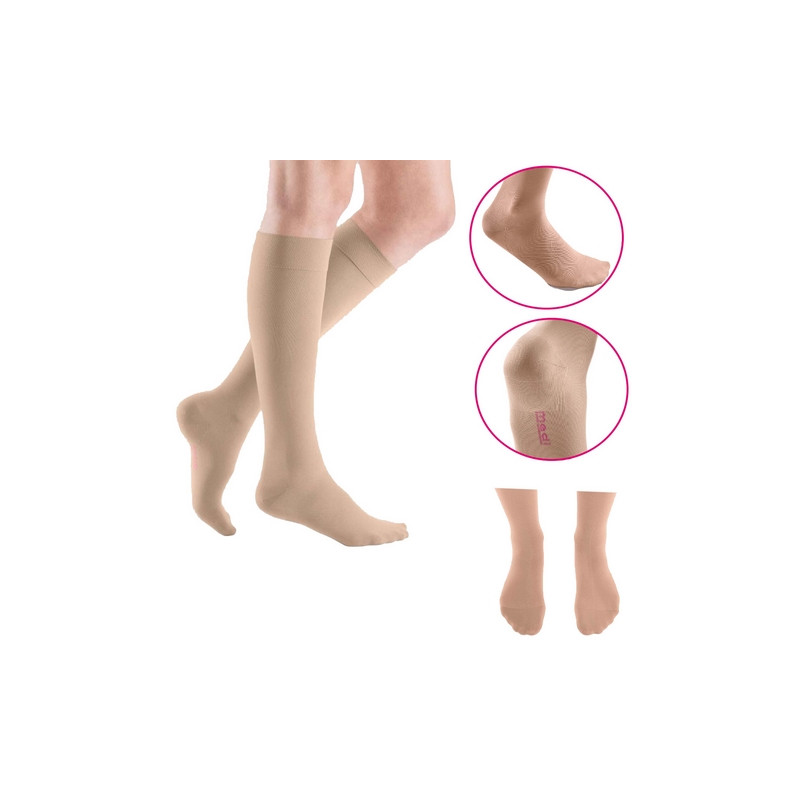 Podkolanówki Kompresyjne 1 Klasy Ucisku Na Żylaki Medi Mediven Elegance Normal Zamknięte Carmel