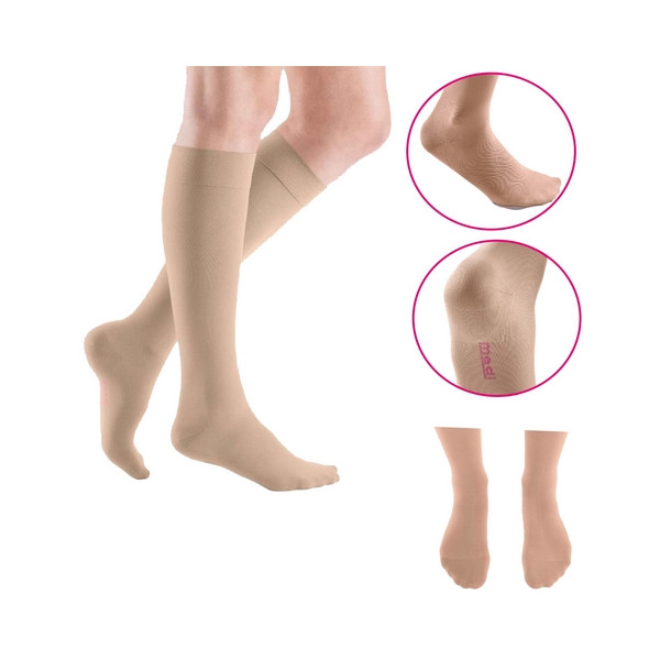 Podkolanówki Medyczne Medi Mediven Elegance Przeciwżylakowe CCL1 Zamknięte  Krótkie Carmel