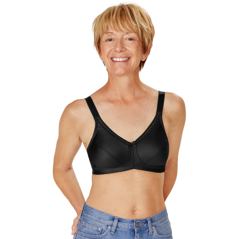 Biustonosz miękki bez fiszbin lśniący czarny Amoena Rita SB 2004