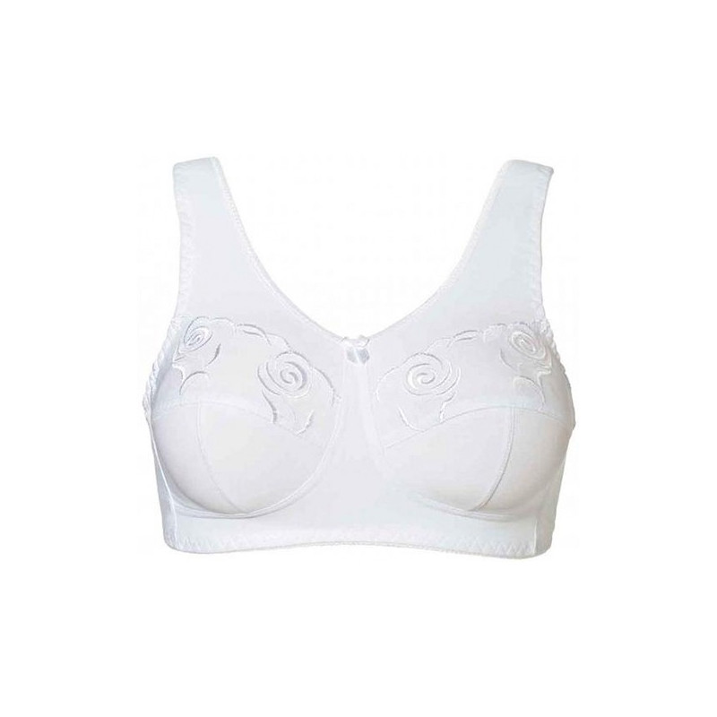 Biustonosz dla amazonek do protez piersi haft biały Natalia Thuasne