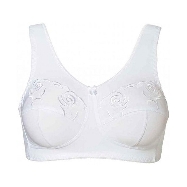Biustonosz dla amazonek do protez piersi haft biały Natalia Thuasne