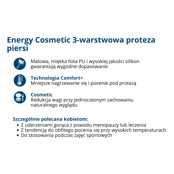 Proteza piersi do protez silikonowa Amoena Energy Cosmetic 3S