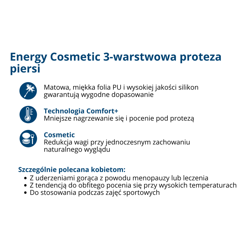 Proteza piersi silikonowa dla amazonek Amoena Energy Cosmetic 2S