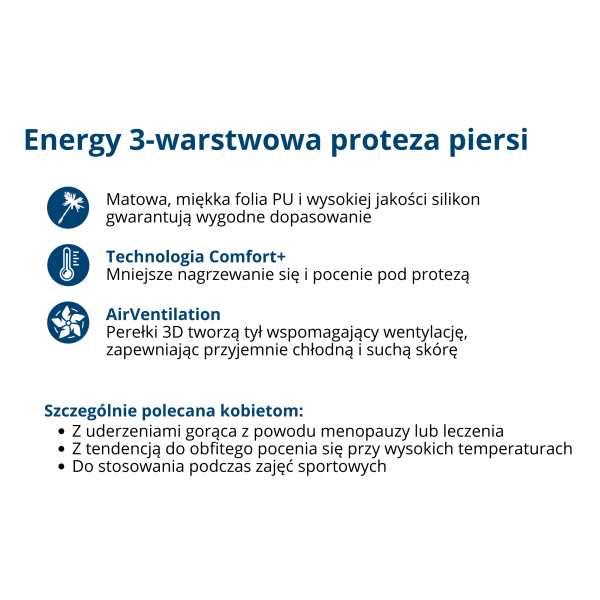 Proteza piersi dla amazonek po mastektomii Amoena Energy Light 2S