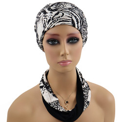 Turban bambusowy z opaską na głowę lub szyję po chemii Grace