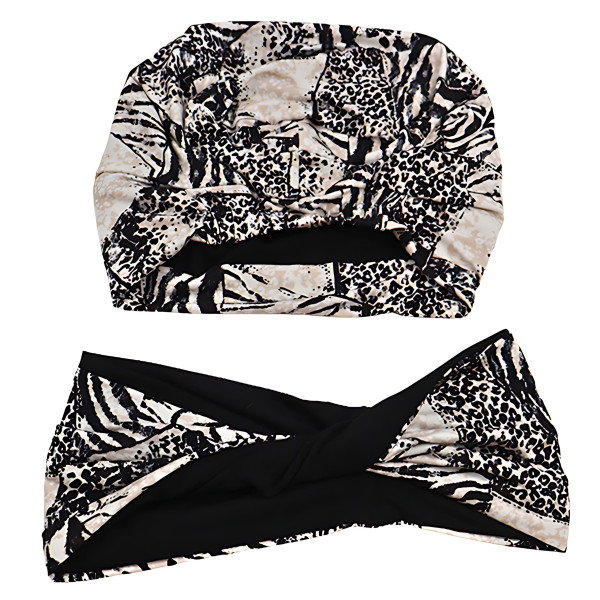 Turban bambusowy z opaską na głowę lub szyję po chemii Grace