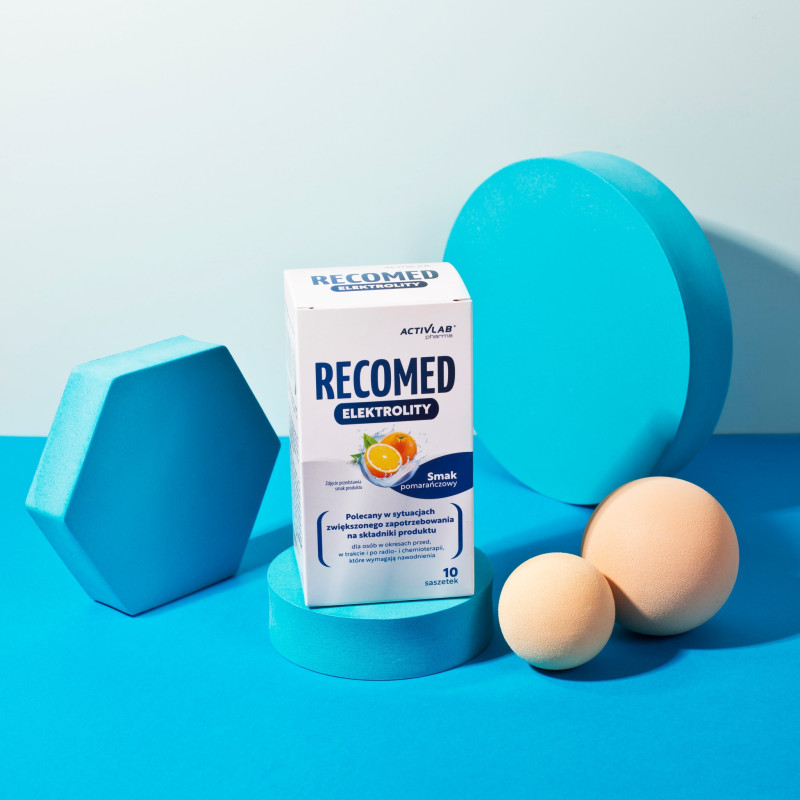 Elektrolity przed, w trakcie oraz po radioterapii i chemioterapii smak pomarańczowy ActivLab RecoMed 10 saszetek