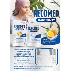 Elektrolity przed, w trakcie oraz po radioterapii i chemioterapii smak pomarańczowy ActivLab RecoMed 10 saszetek